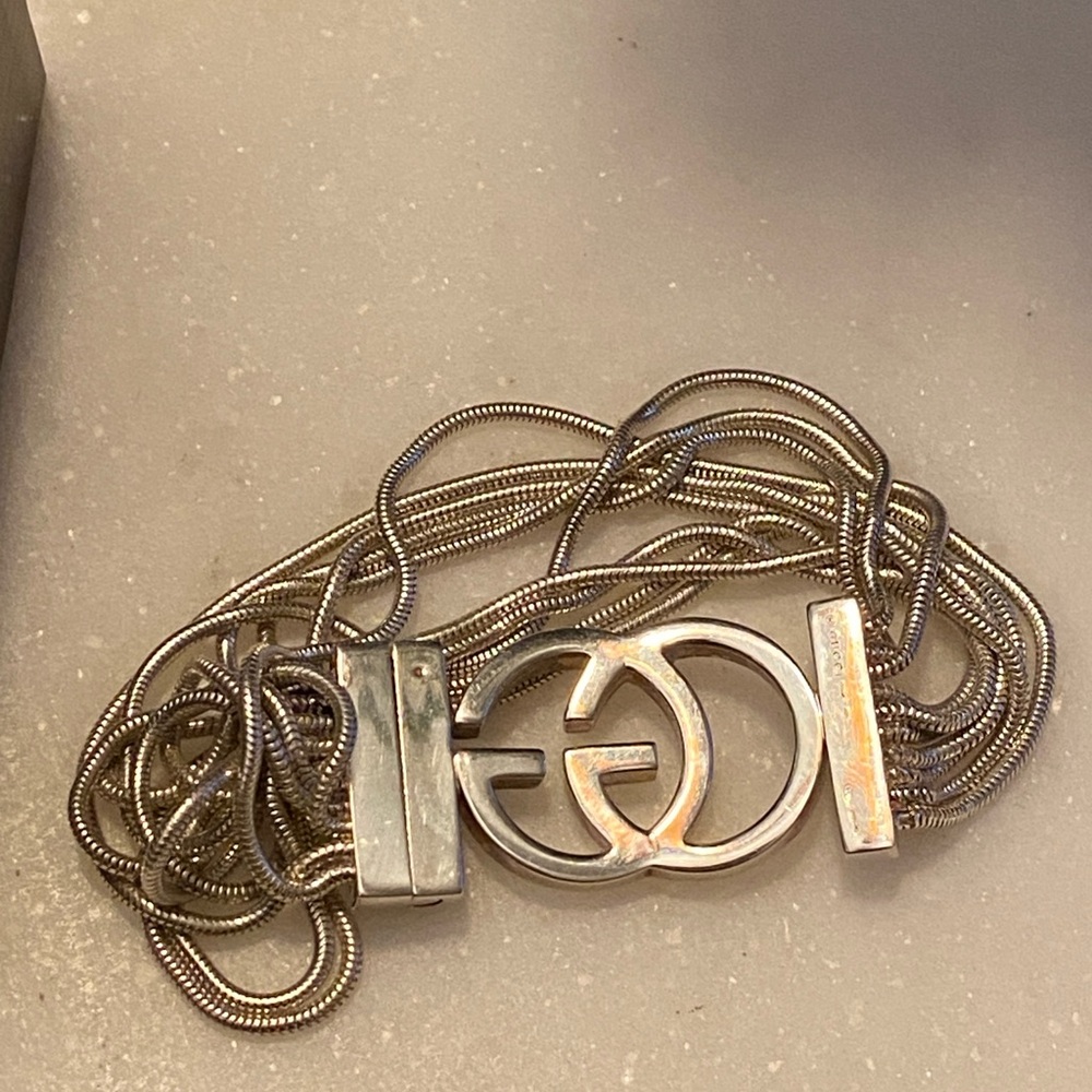 Authentic 925 Gucci Silver Multi-Strand Bracelet - image 4